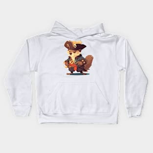 beaver pirate Kids Hoodie